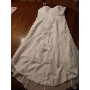 New Large Lakshmigown White Sleeveles Wedding Bridal Prom Formal Party Dress NWT